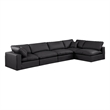 Meridian Furniture Comfy Black Vegan Leather 5-Pc. Modular Sectional