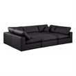 Meridian Furniture Comfy Black Vegan Leather 6-Pc. Modular Sectional