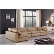 Meridian Furniture Comfy Tan Vegan Leather 5-Pc. Modular Sectional