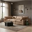 Meridian Furniture Comfy Tan Vegan Leather 6-Pc. Modular Sectional