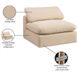 Meridian Furniture Comfy Beige Velvet Armless Chair