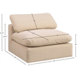 Meridian Furniture Comfy Beige Velvet Armless Chair