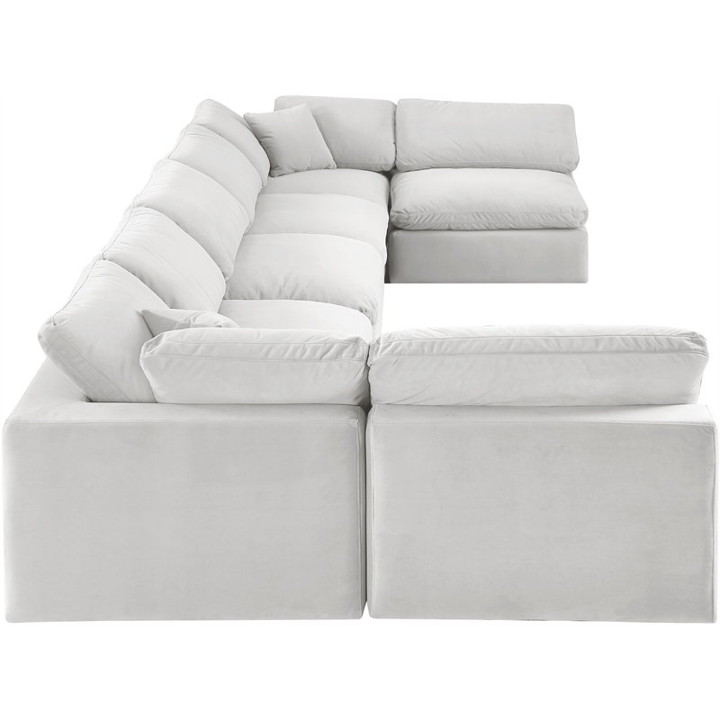 Meridian Furniture Comfy Cream Velvet 7-Pc. Modular Sectional