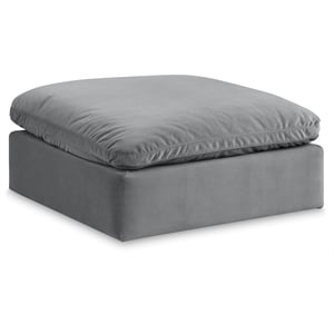 Meridian Furniture Comfy Grey Velvet Ottoman
