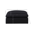 Meridian Furniture Comfy Black Linen Textured Fabric Ottoman