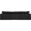 Meridian Furniture Comfy Black Linen Textured Fabric 3-Pc. Modular Sofa