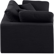 Meridian Furniture Comfy Black Linen Textured Fabric 2-Pc. Modular Sofa