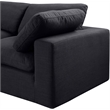 Meridian Furniture Comfy Black Linen Textured Fabric 2-Pc. Modular Sofa