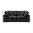 Meridian Furniture Comfy Black Linen Textured Fabric 2-Pc. Modular Sofa