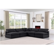 Meridian Furniture Comfy Black Linen Textured Fabric 5-Pc. Modular Sectional