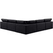 Meridian Furniture Comfy Black Linen Textured Fabric 5-Pc. Modular Sectional