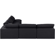Meridian Furniture Comfy Black Linen Textured Fabric 5-Pc. Modular Sectional