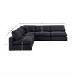 Meridian Furniture Comfy Black Linen Textured Fabric 5-Pc. Modular Sectional