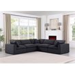 Meridian Furniture Comfy Black Linen Textured Fabric 5-Pc. Modular Sectional