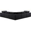 Meridian Furniture Comfy Black Linen Textured Fabric 5-Pc. Modular Sectional