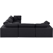 Meridian Furniture Comfy Black Linen Textured Fabric 5-Pc. Modular Sectional