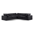 Meridian Furniture Comfy Black Linen Textured Fabric 5-Pc. Modular Sectional