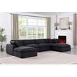Meridian Furniture Comfy Black Linen Textured Fabric 6-Pc. Modular Sectional