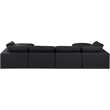 Meridian Furniture Comfy Black Linen Textured Fabric 6-Pc. Modular Sectional