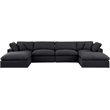 Meridian Furniture Comfy Black Linen Textured Fabric 6-Pc. Modular Sectional