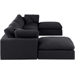 Meridian Furniture Comfy Black Linen Textured Fabric 6-Pc. Modular Sectional