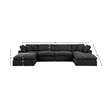 Meridian Furniture Comfy Black Linen Textured Fabric 6-Pc. Modular Sectional