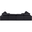 Meridian Furniture Comfy Black Linen Textured Fabric 6-Pc. Modular Sectional