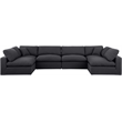 Meridian Furniture Comfy Black Linen Textured Fabric 6-Pc. Modular Sectional