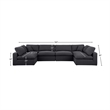 Meridian Furniture Comfy Black Linen Textured Fabric 6-Pc. Modular Sectional