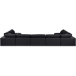 Meridian Furniture Comfy Black Linen Textured Fabric 7-Pc. Modular Sectional