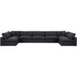Meridian Furniture Comfy Black Linen Textured Fabric 7-Pc. Modular Sectional