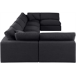 Meridian Furniture Comfy Black Linen Textured Fabric 7-Pc. Modular Sectional