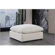 Meridian Furniture Comfy Cream Linen Textured Fabric Ottoman