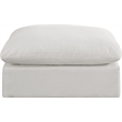 Meridian Furniture Comfy Cream Linen Textured Fabric Ottoman