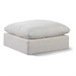 Meridian Furniture Comfy Cream Linen Textured Fabric Ottoman