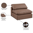 Meridian Furniture Comfy Brown Vegan Leather Armless Chair