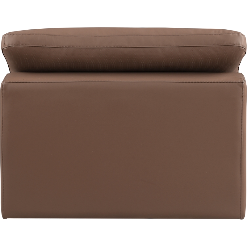 Meridian Furniture Comfy Brown Vegan Leather Armless Chair