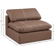 Meridian Furniture Comfy Brown Vegan Leather Armless Chair