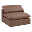 Meridian Furniture Comfy Brown Vegan Leather Armless Chair