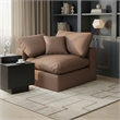 Meridian Furniture Comfy Brown Vegan Leather Corner Chair