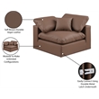 Meridian Furniture Comfy Brown Vegan Leather Corner Chair