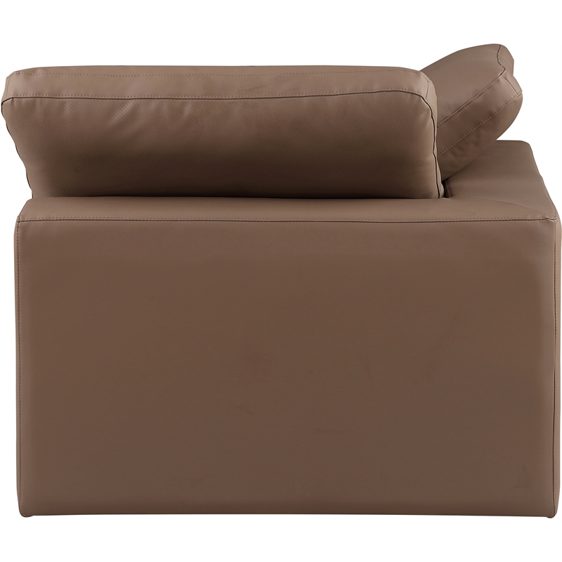 Meridian Furniture Comfy Brown Vegan Leather Corner Chair