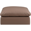 Meridian Furniture Comfy Brown Vegan Leather Ottoman