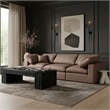 Meridian Furniture Comfy Brown Vegan Leather 3-Pc. Modular Sofa