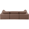 Meridian Furniture Comfy Brown Vegan Leather 3-Pc. Modular Sofa