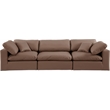Meridian Furniture Comfy Brown Vegan Leather 3-Pc. Modular Sofa