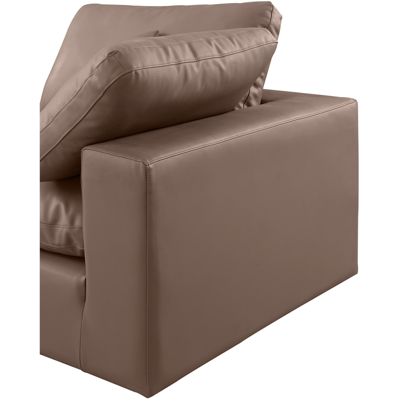 Meridian Furniture Comfy Brown Vegan Leather 3-Pc. Modular Sofa