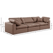 Meridian Furniture Comfy Brown Vegan Leather 3-Pc. Modular Sofa