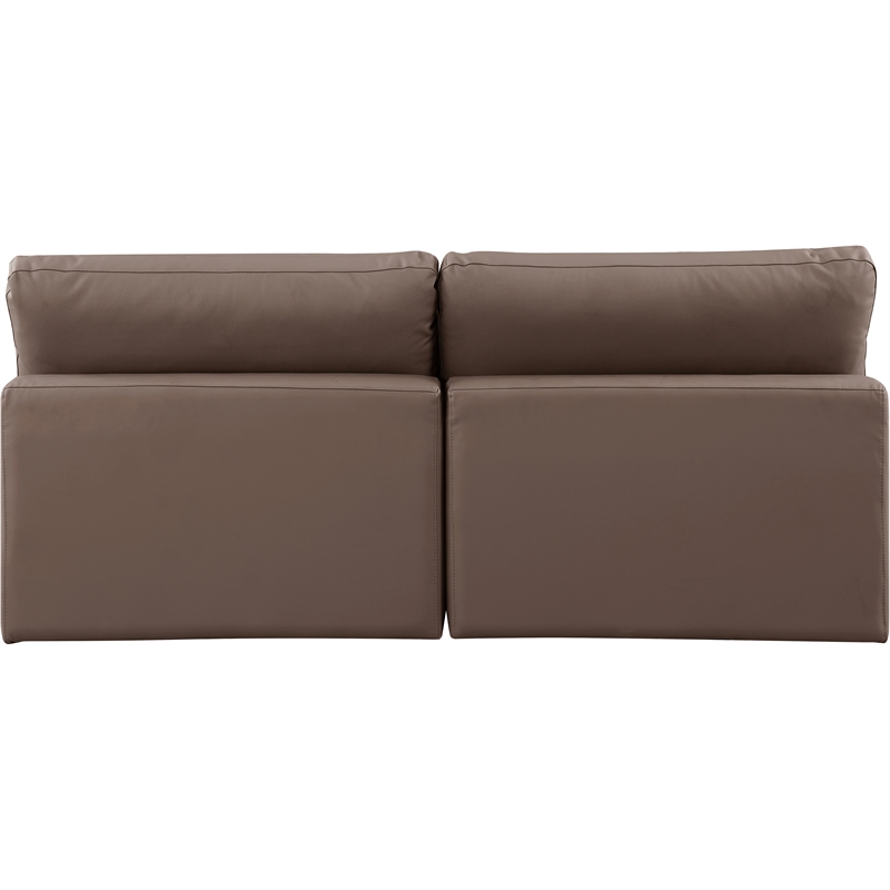 Meridian Furniture Comfy Brown Vegan Leather 2-Pc. Modular Sofa