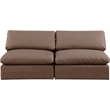 Meridian Furniture Comfy Brown Vegan Leather 2-Pc. Modular Sofa